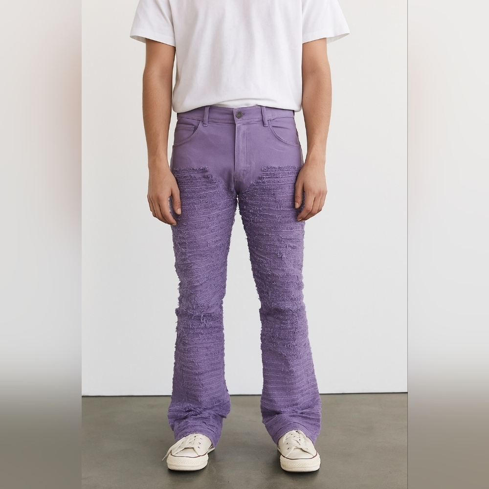 R3bêl Men's Fuel Your Passion Stacked Fit Lavender Jeans Size 40 NWT